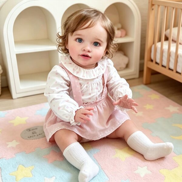 Bambola Reborn 66 cm Realistica in Silicone e Vinile per Bambini dai 3 Anni Pinky Reborn