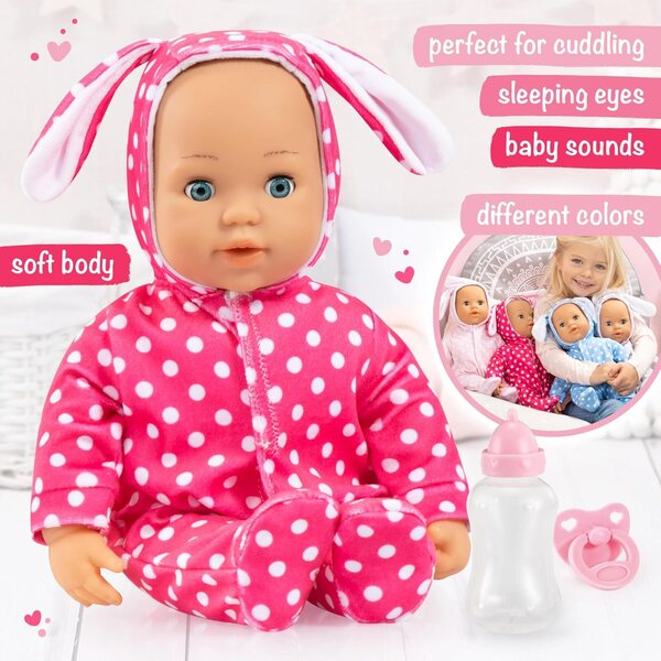 Bambola Parlante Anna Bayer Design 38cm con 24 Suoni e Accessori per Coccole Educative