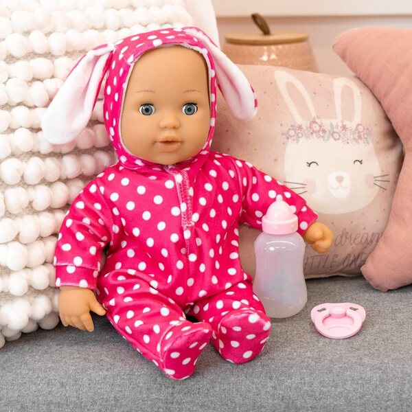 Bambola Parlante Anna Bayer Design 38cm con 24 Suoni e Accessori per Coccole Educative