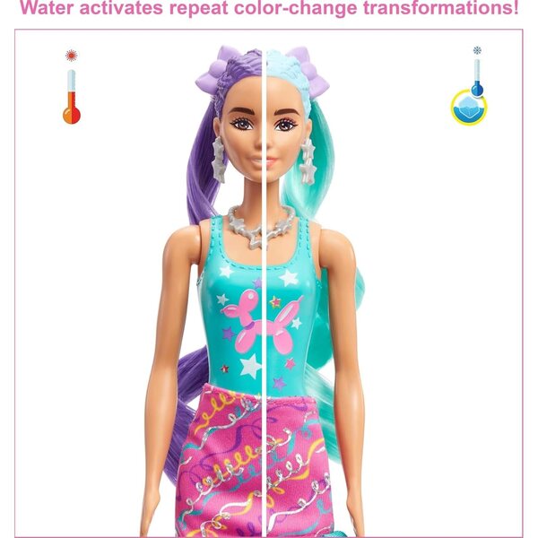 Barbie Color Reveal Glitter con 25 Sorprese e Accessori per Acconciature Festa 3+