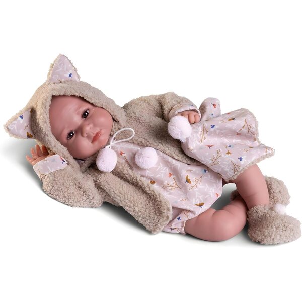 Antonio Juan Neonato Luca con Giacca Borreguillo - Bambola Morbida 42cm per Bambini 2+