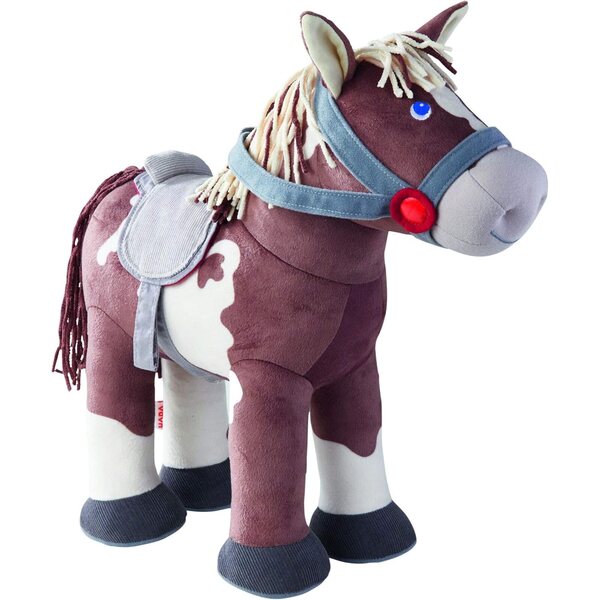 HABA Cavallo Joey con Accessori per Bambole, 35 cm, Giocattolo Morbido a 18 Mesi+
