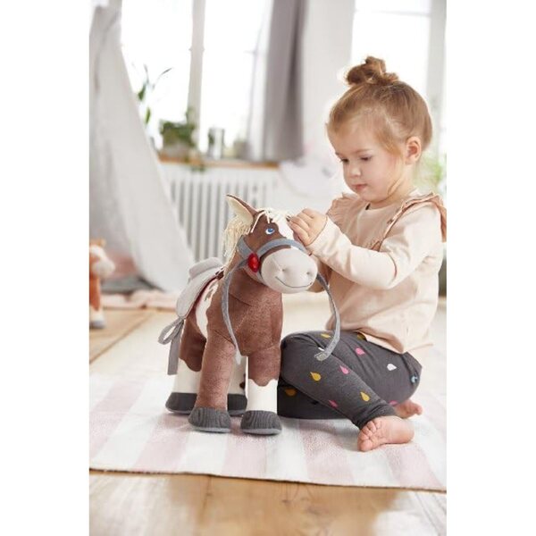 HABA Cavallo Joey con Accessori per Bambole, 35 cm, Giocattolo Morbido a 18 Mesi+