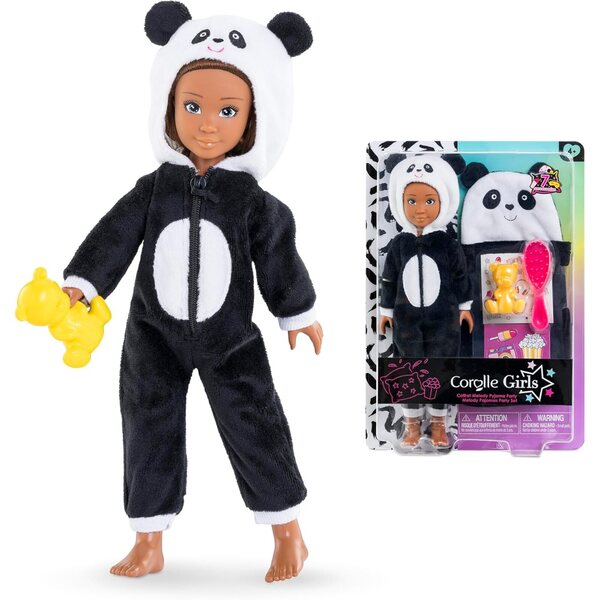 Corolle Girls Melody Pyjama Partypuppe 28 cm mit 7 Zubehörteilen für Mädchen ab 4 Jahren