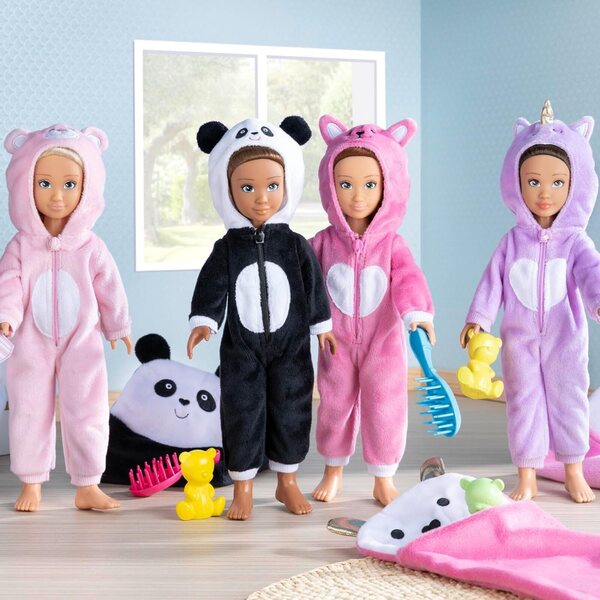 Corolle Girls Melody Pyjama Partypuppe 28 cm mit 7 Zubehörteilen für Mädchen ab 4 Jahren