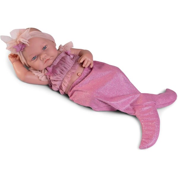 Antonio Juan Nica Kleine Meerjungfrau-Neugeborenenpuppe 42 cm mit Meerjungfrau-Zubehör – Kollektion 2024