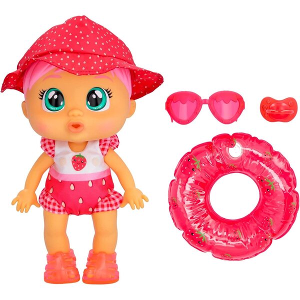Cry Babies Fun N' Sun Ella – wasserdichte interaktive Puppe mit echten Tränen und Sommer-Accessoires