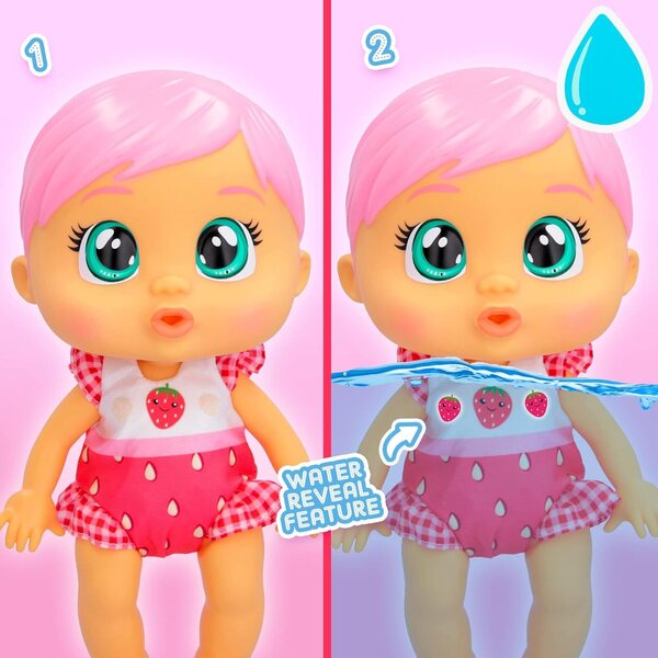 Cry Babies Fun N' Sun Ella – wasserdichte interaktive Puppe mit echten Tränen und Sommer-Accessoires