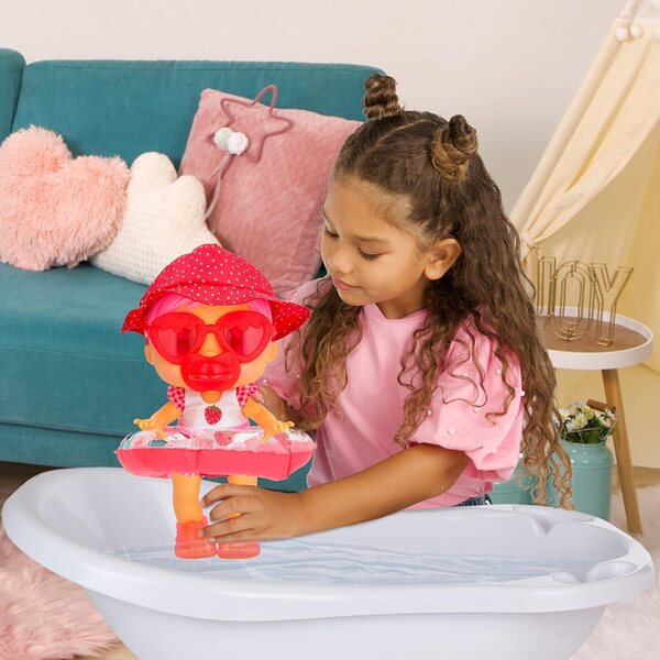 Cry Babies Fun N' Sun Ella – wasserdichte interaktive Puppe mit echten Tränen und Sommer-Accessoires