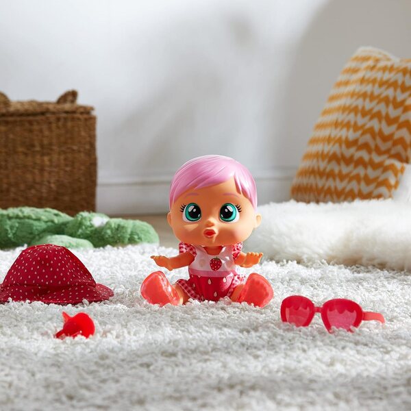 Cry Babies Fun N' Sun Ella – wasserdichte interaktive Puppe mit echten Tränen und Sommer-Accessoires