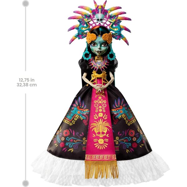 Monster High Skelita Calaveras Día de Muertos 2025 Aztekenpuppe mit farbenfrohen Accessoires