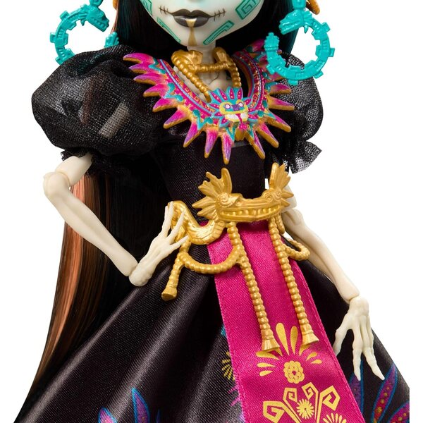 Monster High Skelita Calaveras Día de Muertos 2025 Aztekenpuppe mit farbenfrohen Accessoires