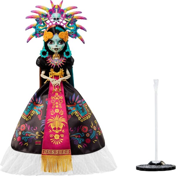 Monster High Skelita Calaveras Día de Muertos 2025 Aztekenpuppe mit farbenfrohen Accessoires