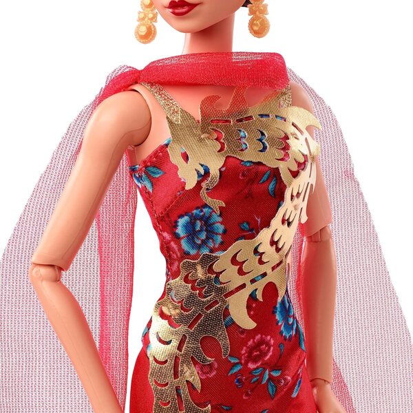 Barbie Anna May Wong da Collezione con Abito Rosso e Drago Dorato - Serie Inspiring Women