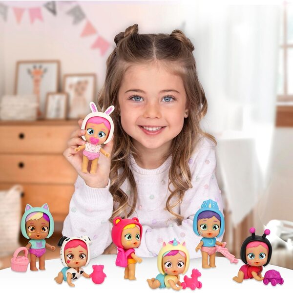 PLAYTIME CRY BABIES Tagespflege-Überraschungspuppe mit mehr als 5 Zubehörteilen und magischen Tränen