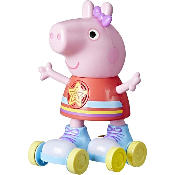 Hasbro Peppa Pig Roller Disco Peppa mit Lichtern, Musik und Bewegung, 11-Zoll-Puppen