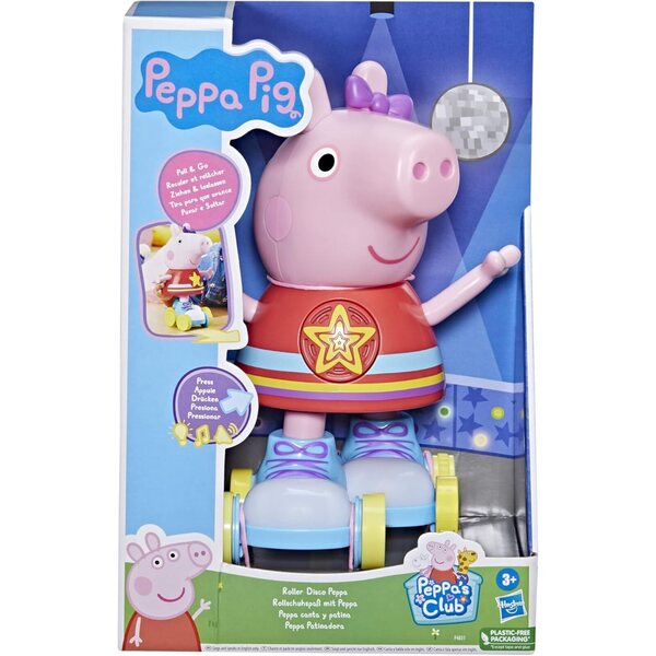 Hasbro Peppa Pig Roller Disco Peppa mit Lichtern, Musik und Bewegung, 11-Zoll-Puppen