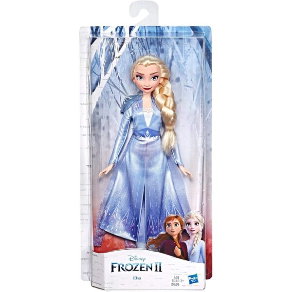 Bambola Elsa Frozen 2 Disney con vestito azzurro e 5 punti di articolazione