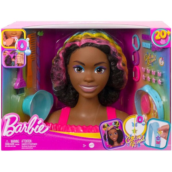 Barbie-Frisur, Regenbogenhaar mit Color Reveal-Zubehör und kämmbar, ab 3 Jahren