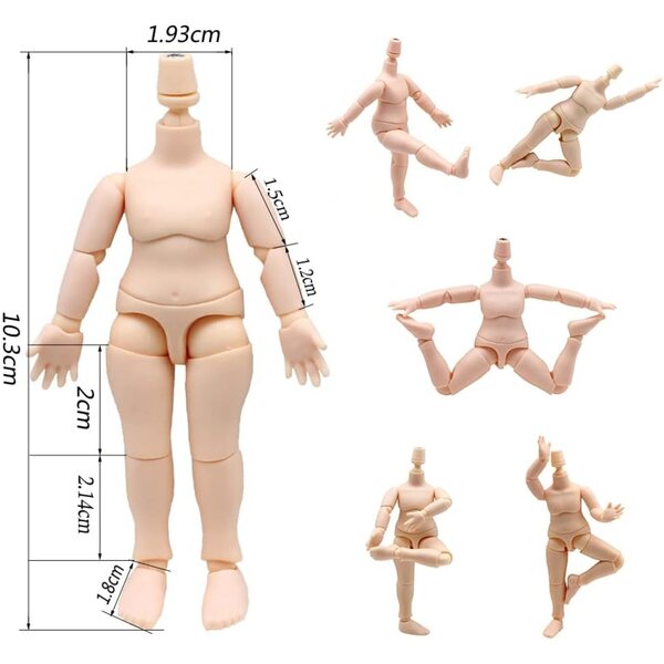 niannyyhouse DOD Action Figure 10 cm per testa bambole BJD 1/12, rosa pesca