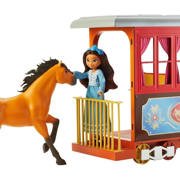 Spirit Spielset Lucky's Train mit Puppe, Pferd und Zubehör für Kinder ab 3 Jahren