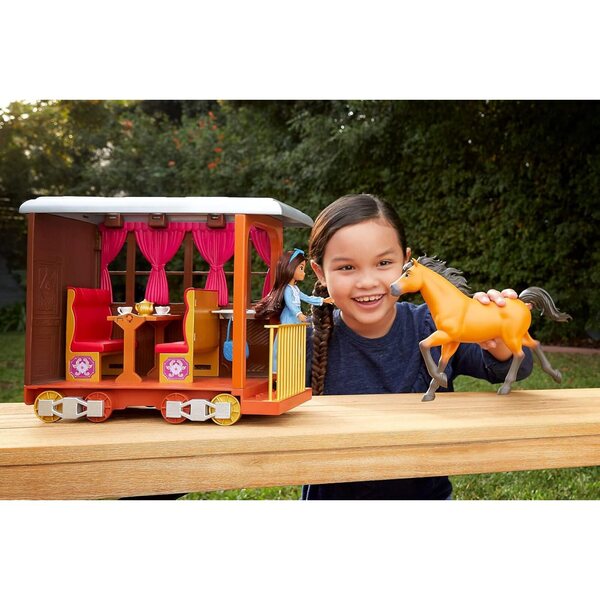 Spirit Spielset Lucky's Train mit Puppe, Pferd und Zubehör für Kinder ab 3 Jahren