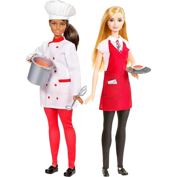Barbie Careers Koch- und Kellnerin-Spielset mit 2 Puppen und thematischem Zubehör