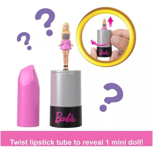 Mini BarbieLand Fashionistas: Bambole da 3,8 cm in tubetto di rossetto, confezione 2
