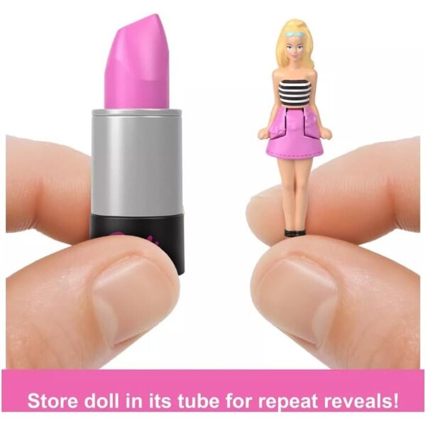 Mini BarbieLand Fashionistas: Bambole da 3,8 cm in tubetto di rossetto, confezione 2
