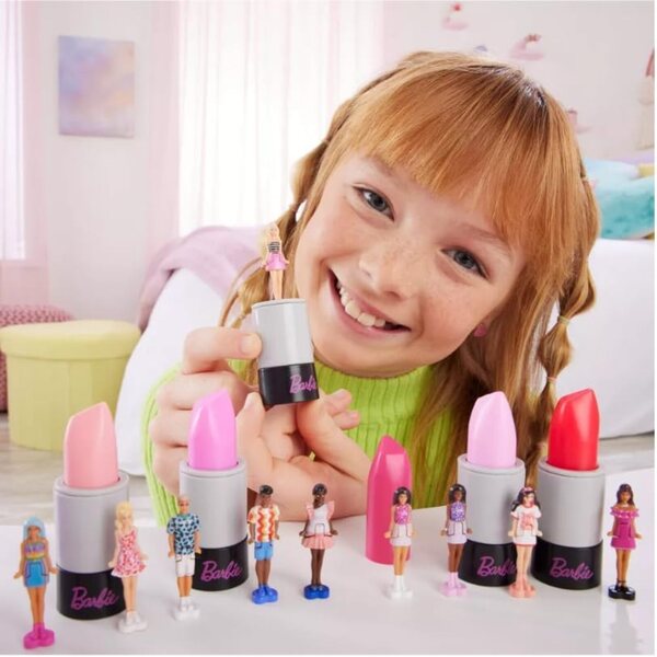 Mini BarbieLand Fashionistas: Bambole da 3,8 cm in tubetto di rossetto, confezione 2