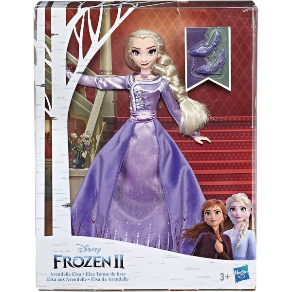 Bambola Disney Frozen 2 Elsa Arendelle con Abito da Viaggio Blu Ombreggiato e Accessori