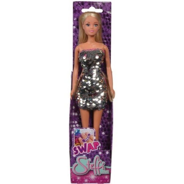 Simba Bambola Steffi Love Swap 29 cm con Abito Paillettes – Gioco Sicuro 3+