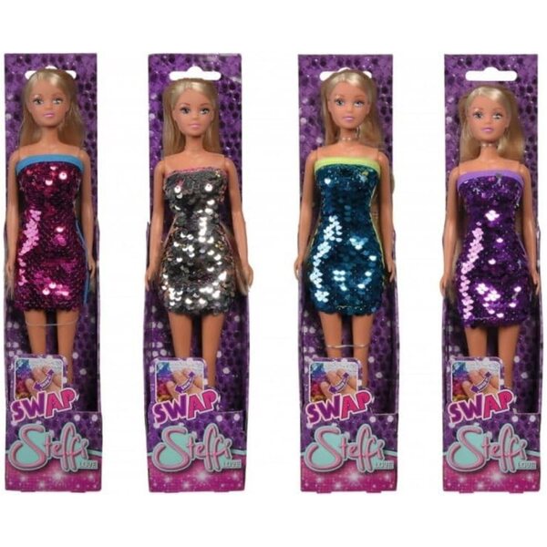 Simba Bambola Steffi Love Swap 29 cm con Abito Paillettes – Gioco Sicuro 3+