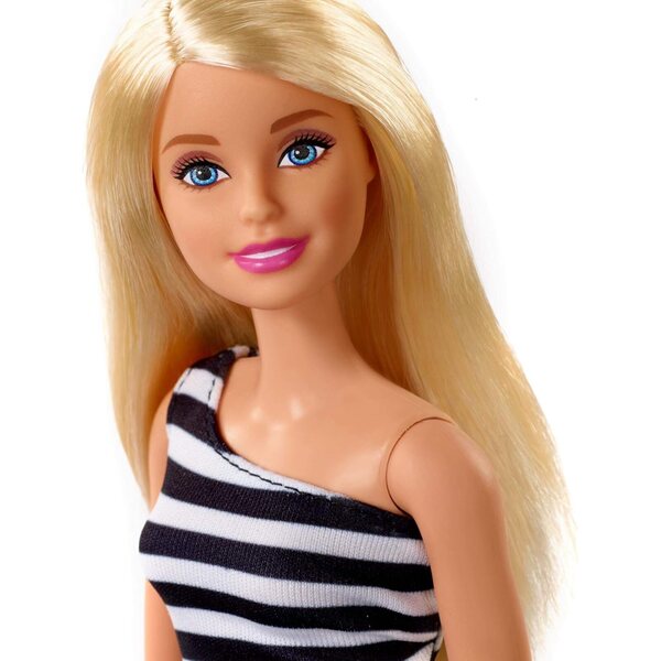Barbie zum 60. Jubiläum mit ikonischem Schwarz-Weiß-Outfit – trendige Puppe für Kinder ab 3 Jahren