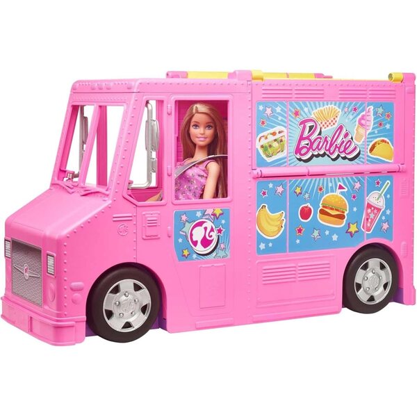 Barbie-Restaurant mit 3 Puppen und über 30 bunten Accessoires Mattel GWJ58