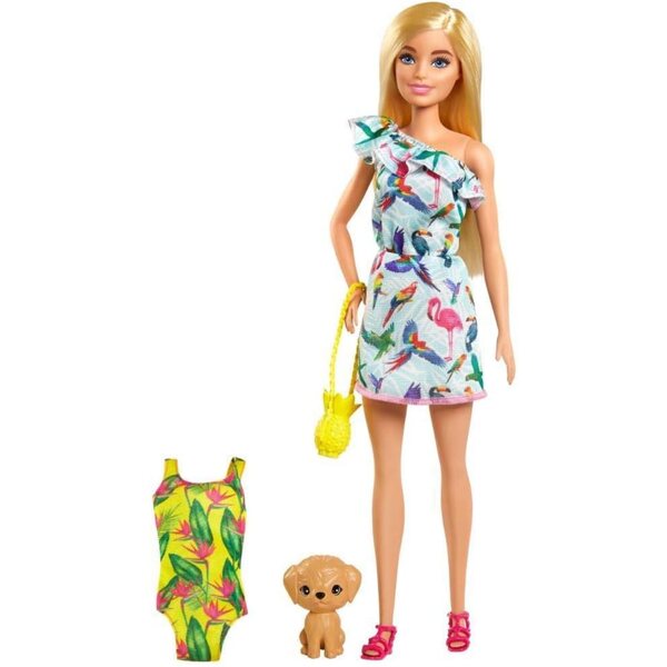 Barbie Lost Birthday Spielset mit Puppe, Welpe und Zubehör für Kinder ab 3 Jahren