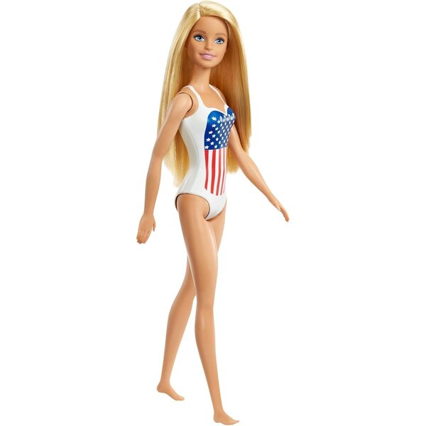 Blonde Barbie-Puppe im USA-Flaggen-Kostüm, Sommerspielzeug für Kinder ab 3 Jahren