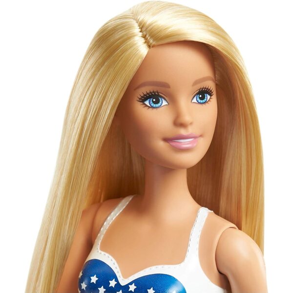 Blonde Barbie-Puppe im USA-Flaggen-Kostüm, Sommerspielzeug für Kinder ab 3 Jahren