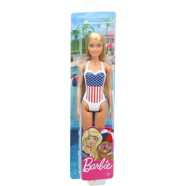 Blonde Barbie-Puppe im USA-Flaggen-Kostüm, Sommerspielzeug für Kinder ab 3 Jahren