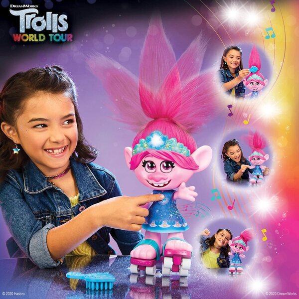 Bambola Poppy Trolls 2 con Capelli Ballanti e Musica Interattiva Hasbro