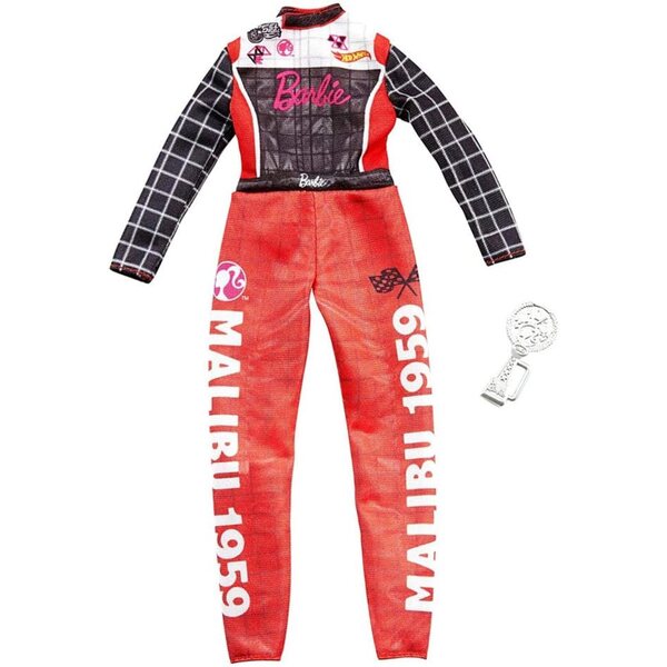 Barbie Abito Professionale Pilota da Corsa con Tuta e Trofeo - Multi Colore