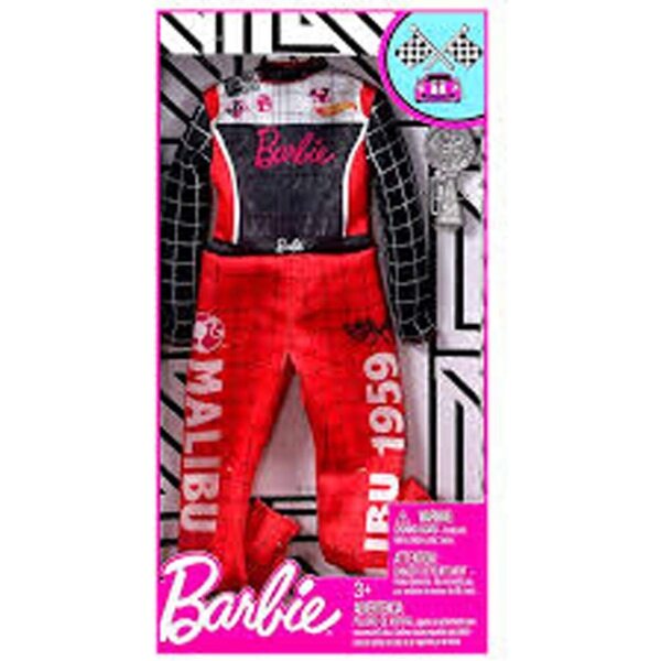 Barbie Abito Professionale Pilota da Corsa con Tuta e Trofeo - Multi Colore