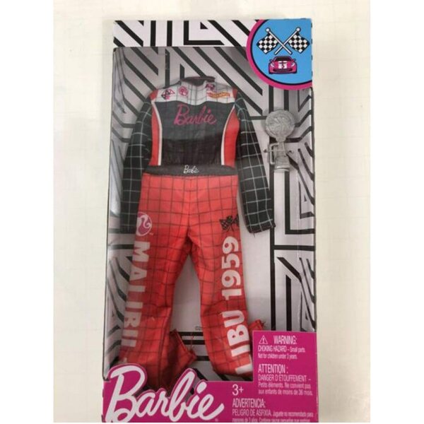 Barbie Abito Professionale Pilota da Corsa con Tuta e Trofeo - Multi Colore