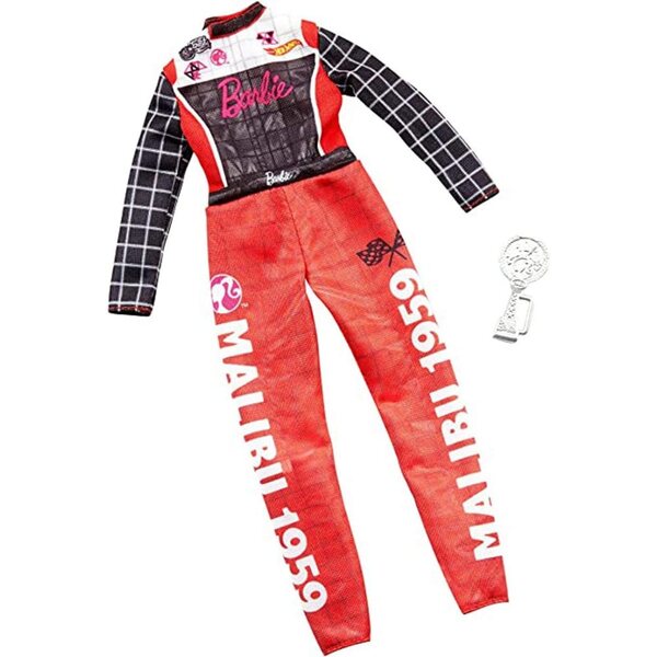 Barbie Abito Professionale Pilota da Corsa con Tuta e Trofeo - Multi Colore