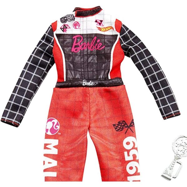 Barbie Abito Professionale Pilota da Corsa con Tuta e Trofeo - Multi Colore