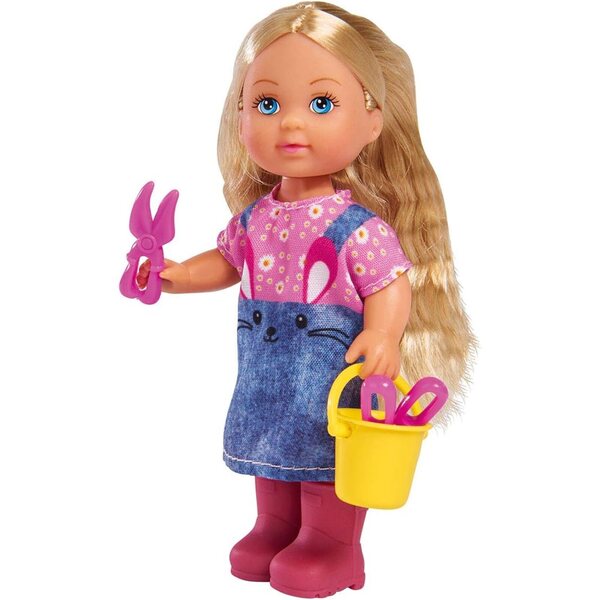Bambola Evi Love Cute Garden 12 cm con Attrezzi da Giardino e Coniglietto - 3+ Anni
