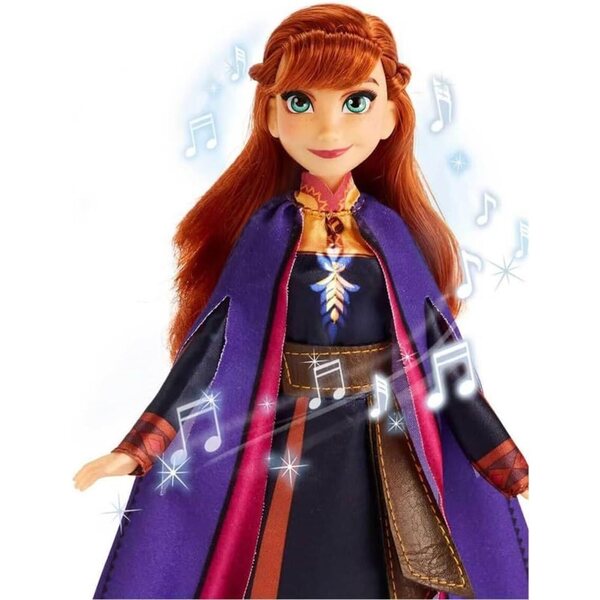 Anna Frozen 2 singende Puppe mit lila Kleid und Lichtern, Disney-Spielzeug für Kinder