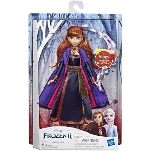 Anna Frozen 2 singende Puppe mit lila Kleid und Lichtern, Disney-Spielzeug für Kinder