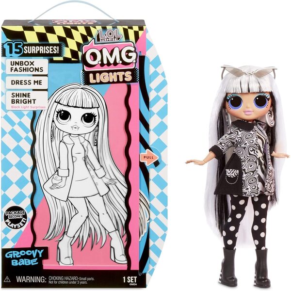 LOL Surprise OMG Lights Groovy Babe con 15 Sorprese e Accessori alla Moda