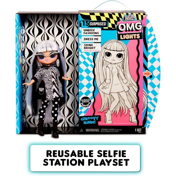 LOL Surprise OMG Lights Groovy Babe con 15 Sorprese e Accessori alla Moda